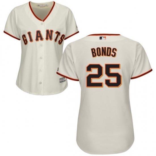 Women's Majestic San Francisco Giants #25 Barry Bonds Replica Cream Home Cool Base MLB Jersey