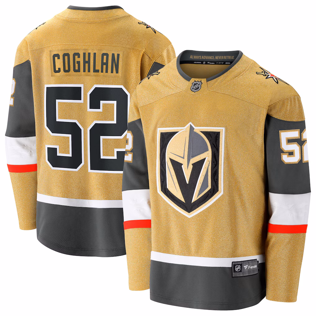 Men's Vegas Golden Knights Dylan Coghlan Fanatics Gold Home Breakaway Jersey - ujerseystore