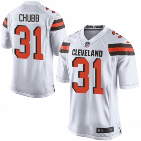 Men's Nike Cleveland Browns #31 Nick Chubb Game White NFL Jersey - Ujersey