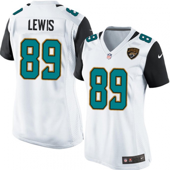 Women's Nike Jacksonville Jaguars #89 Marcedes Lewis Game White NFL Jersey - Ujersey