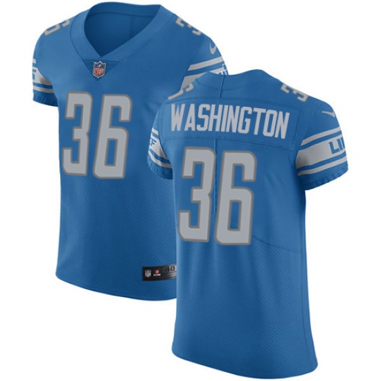 Men's Nike Detroit Lions #36 Dwayne Washington Blue Team Color Vapor Untouchable Elite Player NFL Jersey - Ujersey