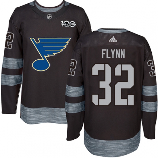Men's Adidas St. Louis Blues #32 Brian Flynn Authentic Black 1917-2017 100th Anniversary NHL Jersey - Ujersey