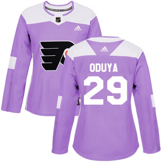 Women's Adidas Philadelphia Flyers #29 Johnny Oduya Authentic Purple Fights Cancer Practice NHL Jersey - Ujersey
