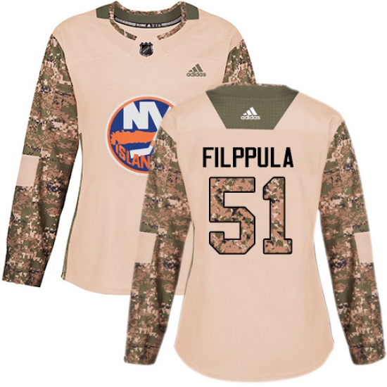 Women's Adidas New York Islanders #51 Valtteri Filppula Authentic Camo Veterans Day Practice NHL Jersey - Ujersey