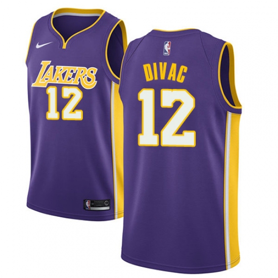 Youth Nike Los Angeles Lakers #12 Vlade Divac Swingman Purple NBA Jersey - Statement Edition - Ujersey