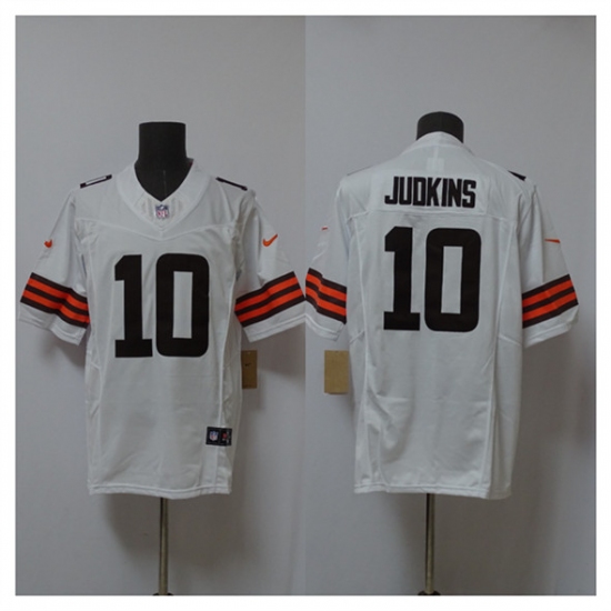 Men's Cleveland Browns #10 Quinshon Judkins White 2025 Draft F.U.S.E. Vapor Limited Football Stitched Jersey - Ujersey