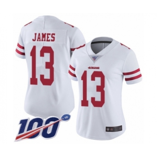Women's San Francisco 49ers #13 Richie James White Vapor Untouchable Limited Player 100th Season Football Jersey - Ujersey