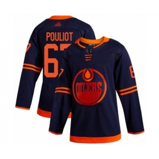 Men's Edmonton Oilers #67 Benoit Pouliot Authentic Navy Blue Alternate Hockey Jersey - Ujersey
