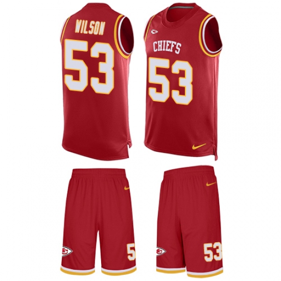 Men's Nike Kansas City Chiefs #53 Ramik Wilson Limited Red Tank Top Suit NFL Jersey - Ujersey