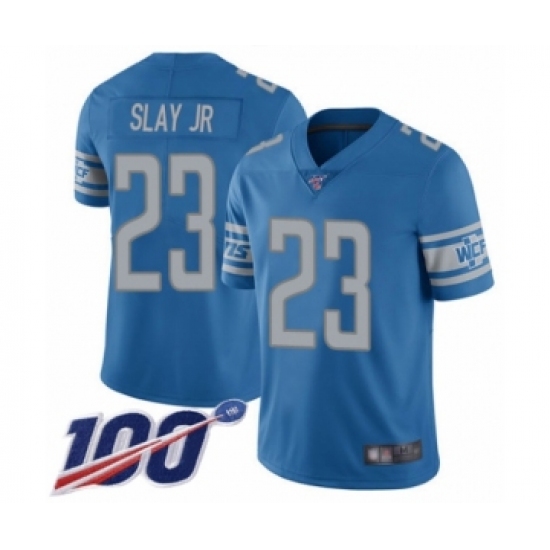 Men's Detroit Lions #23 Darius Slay Blue Team Color Vapor Untouchable Limited Player 100th Season Football Jersey - Ujersey