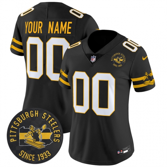 Women's Pittsburgh Steelers Throwback 1933 Patch black Vapor Limited All Stitched Jersey - Ujersey