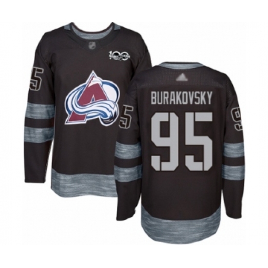 Men's Colorado Avalanche #95 Andre Burakovsky Authentic Black 1917-2017 100th Anniversary Hockey Jersey - Ujersey