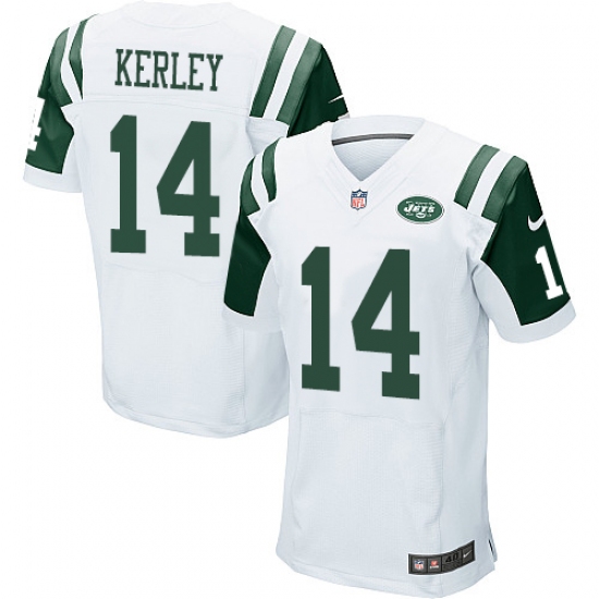 Men's Nike New York Jets #14 Jeremy Kerley Elite White NFL Jersey - Ujersey