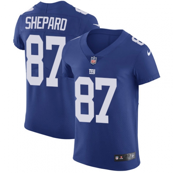 Men's Nike New York Giants #87 Sterling Shepard Elite Royal Blue Team Color NFL Jersey - Ujersey