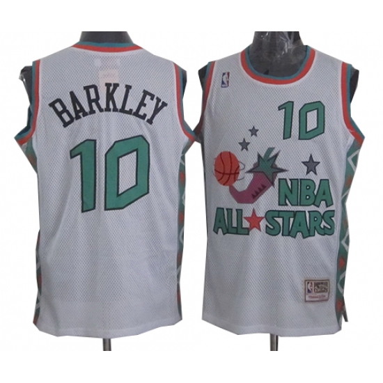 Men's Mitchell and Ness Phoenix Suns #10 Charles Barkley Swingman White 1996 All star Throwback NBA Jersey - Ujersey