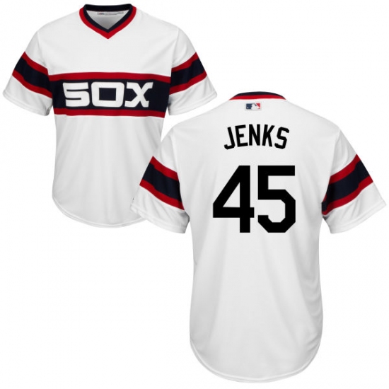 Youth Majestic Chicago White Sox #45 Bobby Jenks Authentic White 2013 Alternate Home Cool Base MLB Jersey - Ujersey