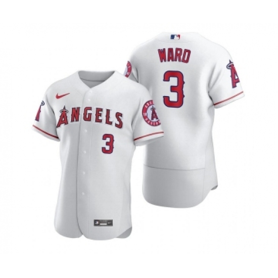Men's Los Angeles Angels #3 Waylor Ward White Flex Base Stitched Jersey - Ujersey