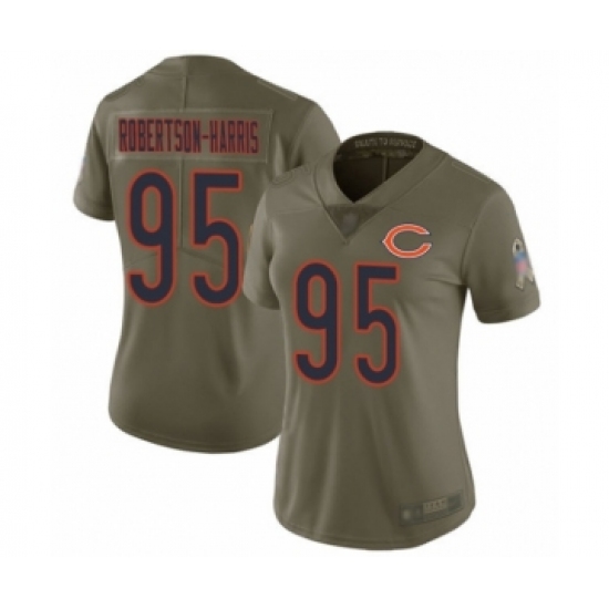 Women's Chicago Bears #95 Roy Robertson-Harris Limited Olive 2017 Salute to Service Football Jersey - Ujersey