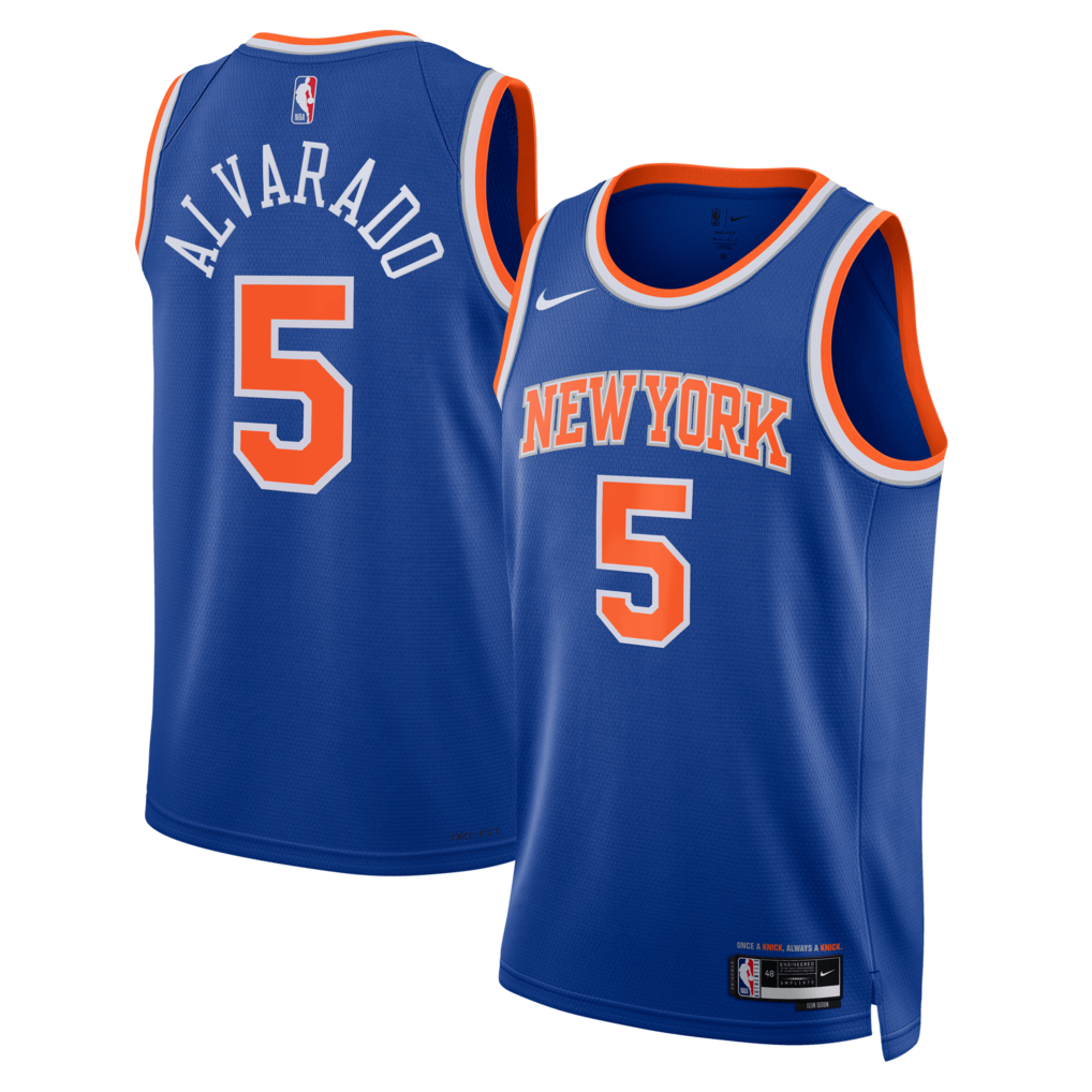 Unisex New York Knicks José Alvarado Nike Blue Swingman Jersey - Icon Edition - Ujersey