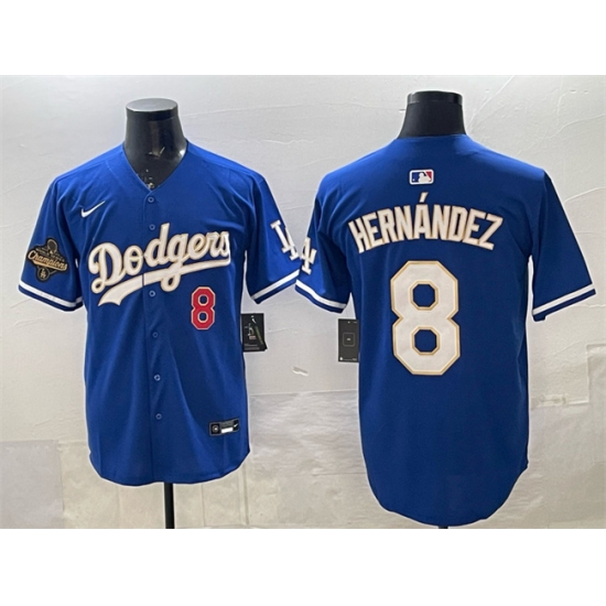 Men's Los Angeles Dodgers #8 Enrique Hernández Royal 2025 World Series Champions Limited Stitched Baseball Jersey - Ujersey