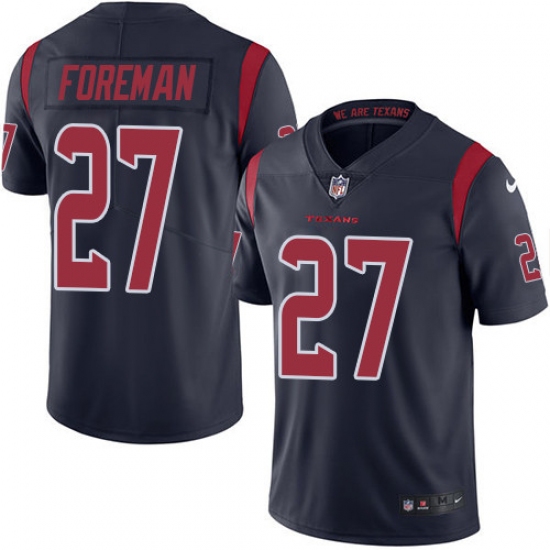 Youth Nike Houston Texans #27 D'Onta Foreman Limited Navy Blue Rush Vapor Untouchable NFL Jersey - Ujersey