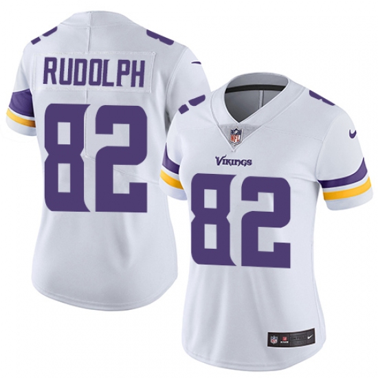Women's Nike Minnesota Vikings #82 Kyle Rudolph White Vapor Untouchable Limited Player NFL Jersey - Ujersey
