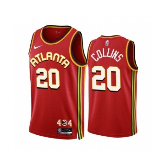 Men's Atlanta Hawks #20 John Collins 2022-23 Red Icon Edition Stitched Jersey