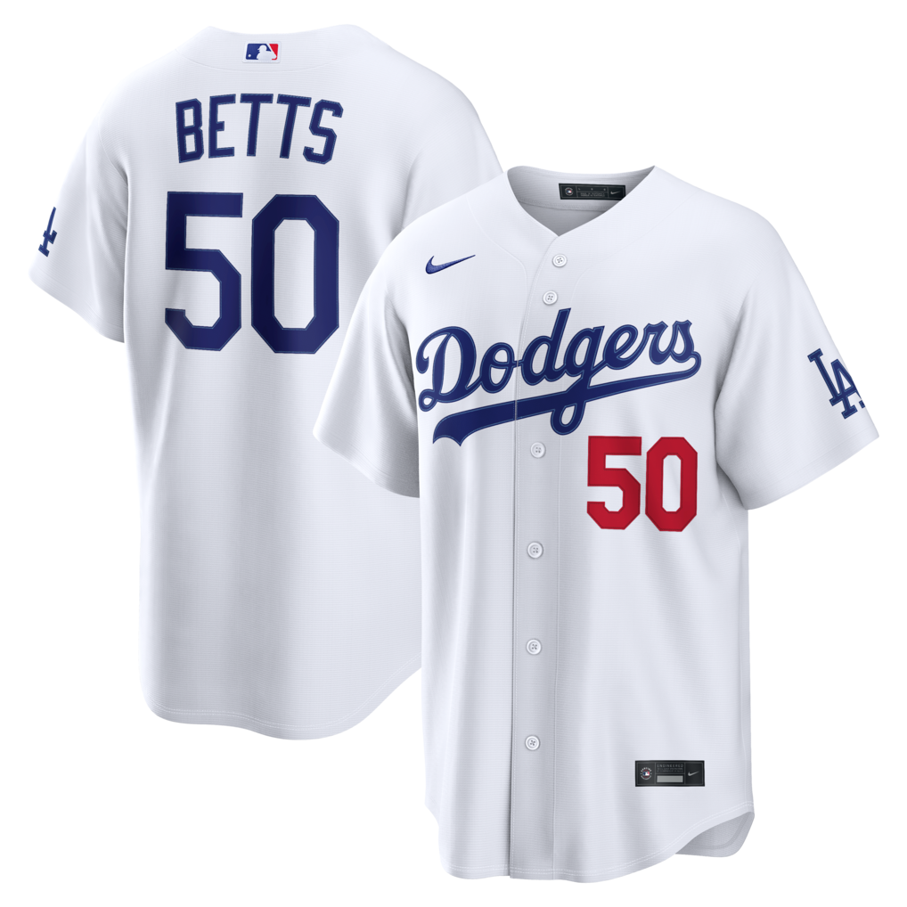 Men's Los Angeles Dodgers Mookie Betts Nike White Home Stadium Jersey - ujerseystore