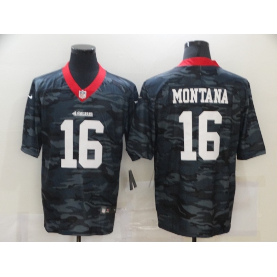 Men's San Francisco 49ers #16 Joe Montana Camo 2020 Nike Limited Jersey - Ujersey