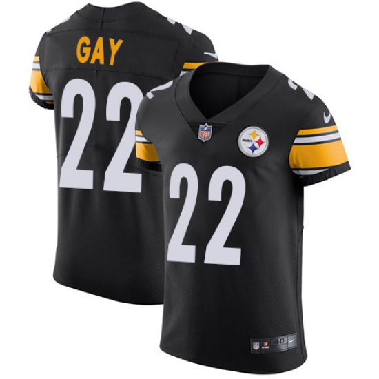 Men's Nike Pittsburgh Steelers #22 William Gay Black Team Color Vapor Untouchable Elite Player NFL Jersey - Ujersey