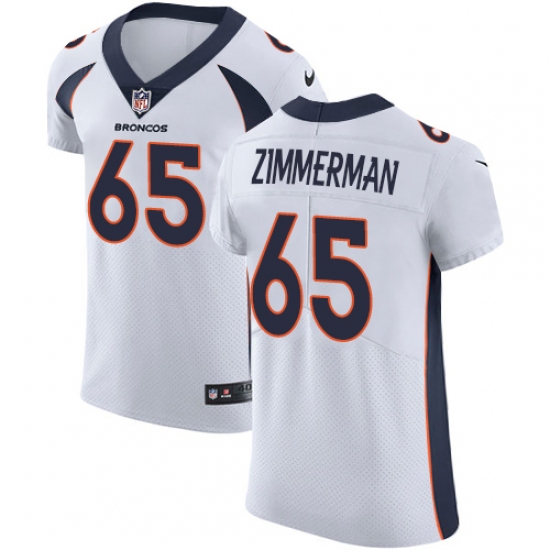 Men's Nike Denver Broncos #65 Gary Zimmerman White Vapor Untouchable Elite Player NFL Jersey - Ujersey
