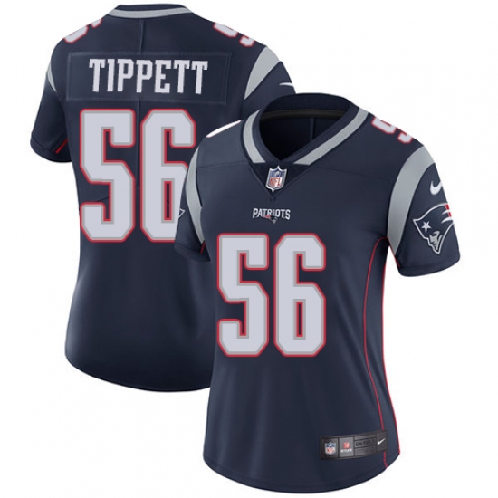 Women's Nike New England Patriots #56 Andre Tippett Navy Blue Team Color Vapor Untouchable Limited Player NFL Jersey - Ujersey