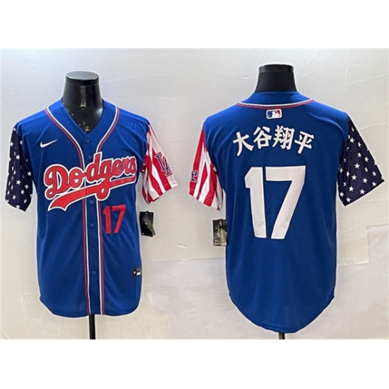 Men's Los Angeles Dodgers #17 大谷翔平 Royal Limited Stitched Baseball Jersey - Ujersey