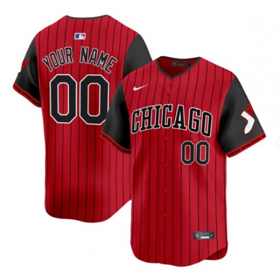 Men's Chicago White Sox Active Player Custom Red Black 2025 City Connect Limited Stitched Baseball Jersey - Ujersey