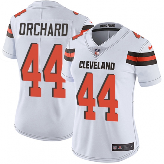 Women's Nike Cleveland Browns #44 Nate Orchard White Vapor Untouchable Limited Player NFL Jersey - Ujersey