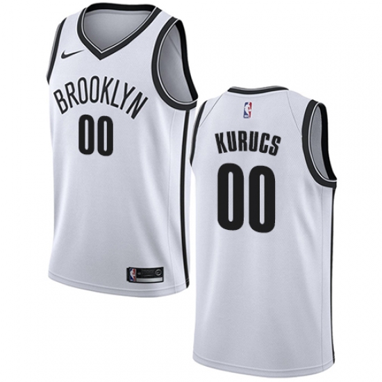 Youth Nike Brooklyn Nets #00 Rodions Kurucs Swingman White NBA Jersey - Association Edition - Ujersey