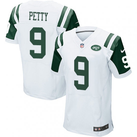 Men's Nike New York Jets #9 Bryce Petty Elite White NFL Jersey - Ujersey
