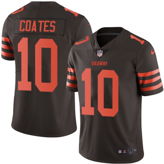 Men's Nike Cleveland Browns #10 Sammie Coates Elite Brown Rush Vapor Untouchable NFL Jersey - Ujersey