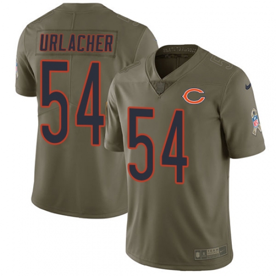 Men's Nike Chicago Bears #54 Brian Urlacher Limited Olive 2017 Salute to Service NFL Jersey - Ujersey