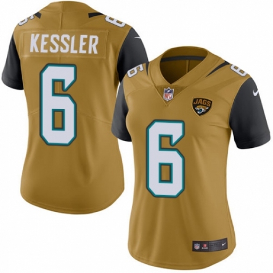 Women's Nike Jacksonville Jaguars #6 Cody Kessler Limited Gold Rush Vapor Untouchable NFL Jersey - Ujersey