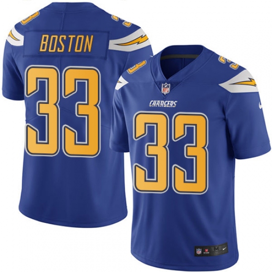 Youth Nike Los Angeles Chargers #33 Tre Boston Limited Electric Blue Rush Vapor Untouchable NFL Jersey - Ujersey