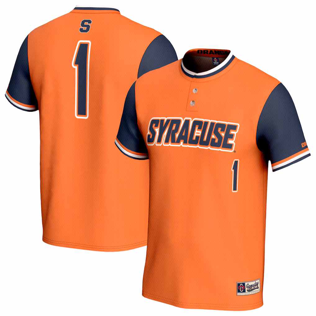 Unisex GameDay Greats Orange #1 Syracuse Orange Lightweight Collegiate Softball Fashion Jersey - Ujersey Shop