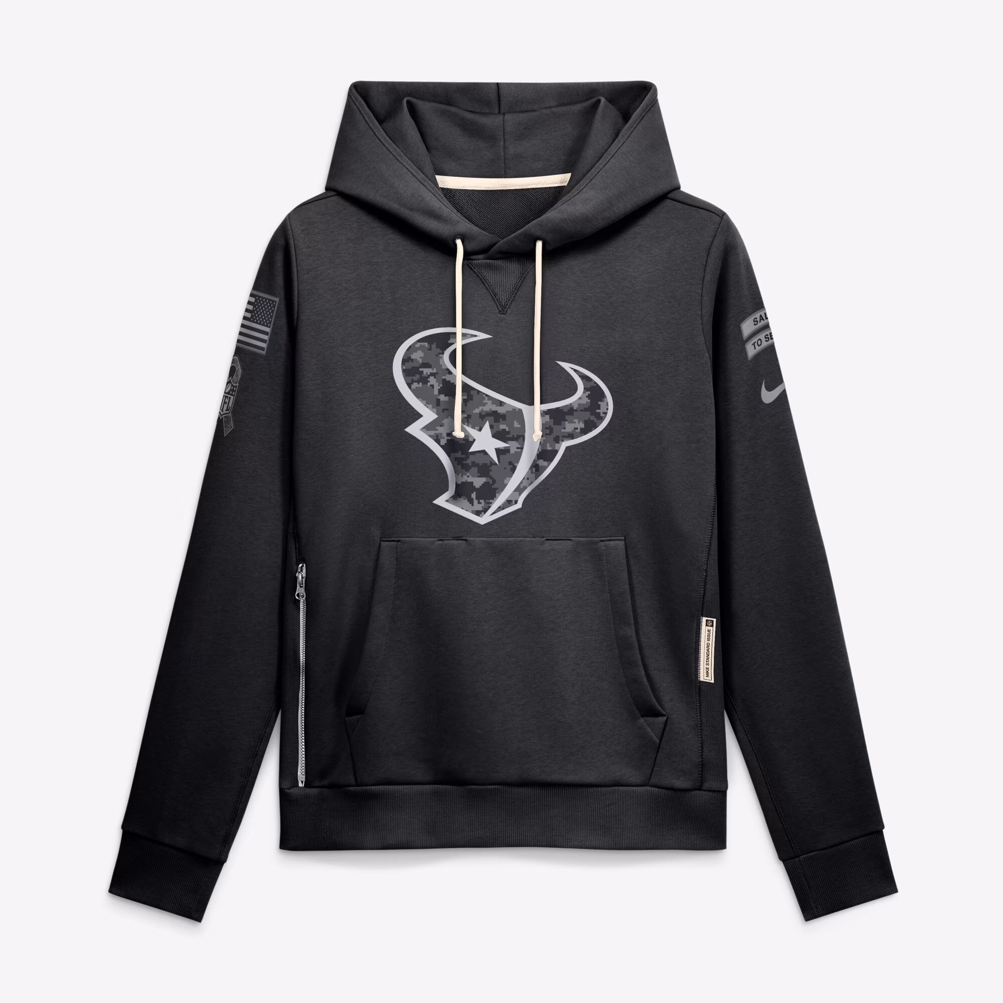 Women's Houston Texans  Nike Black 2026 Salute to Service Sideline Dri-FIT Pullover Hoodie - U-jersey
