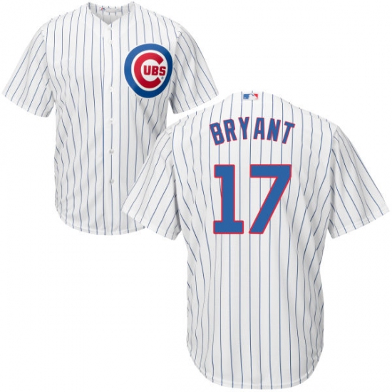 Youth Majestic Chicago Cubs #17 Kris Bryant Authentic White Home Cool Base MLB Jersey - Ujersey