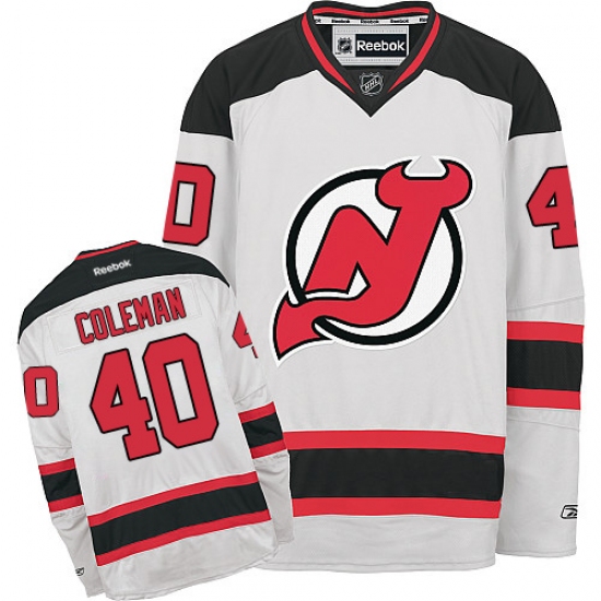 Youth Reebok New Jersey Devils #40 Blake Coleman Authentic White Away NHL Jersey - Ujersey