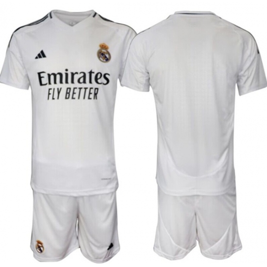 Men's Real Madrid Custom 24-25 White Home Soccer Jersey Suit - Ujersey