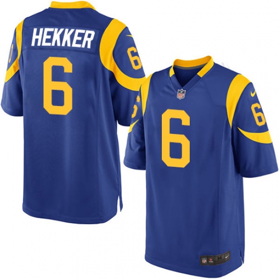 Men's Nike Los Angeles Rams #6 Johnny Hekker Game Royal Blue Alternate NFL Jersey - Ujersey