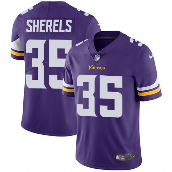 Youth Nike Minnesota Vikings #35 Marcus Sherels Purple Team Color Vapor Untouchable Limited Player NFL Jersey - Ujersey