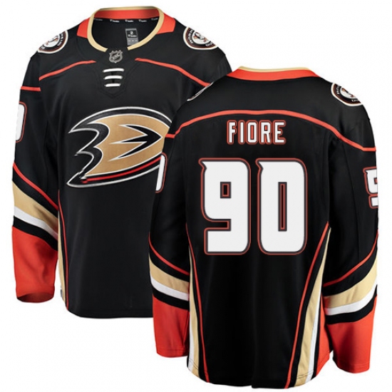 Men's Anaheim Ducks #90 Giovanni Fiore Fanatics Branded Black Home Breakaway NHL Jersey - Ujersey