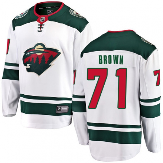 Youth Minnesota Wild #71 J T  Brown Authentic White Away Fanatics Branded Breakaway NHL Jersey - Ujersey